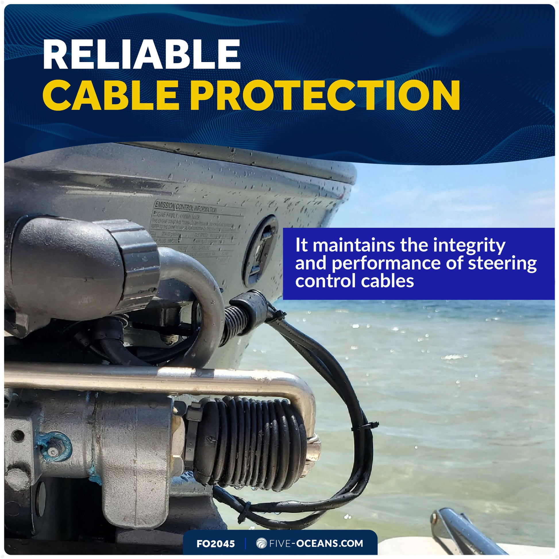 8" Steering Cable Boot - FO2045 - Five Oceans