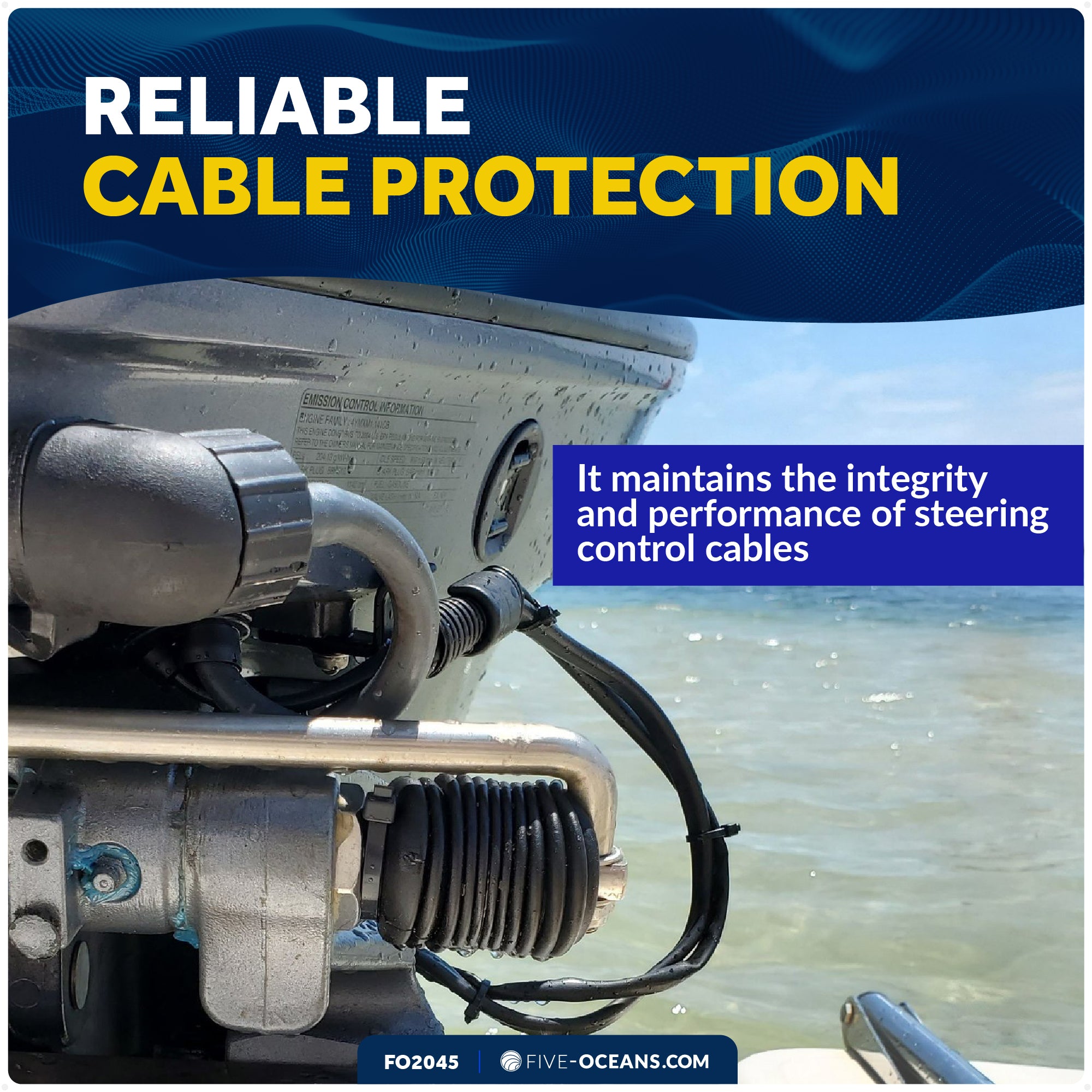 8" Steering Cable Boot - FO2045 - Five Oceans