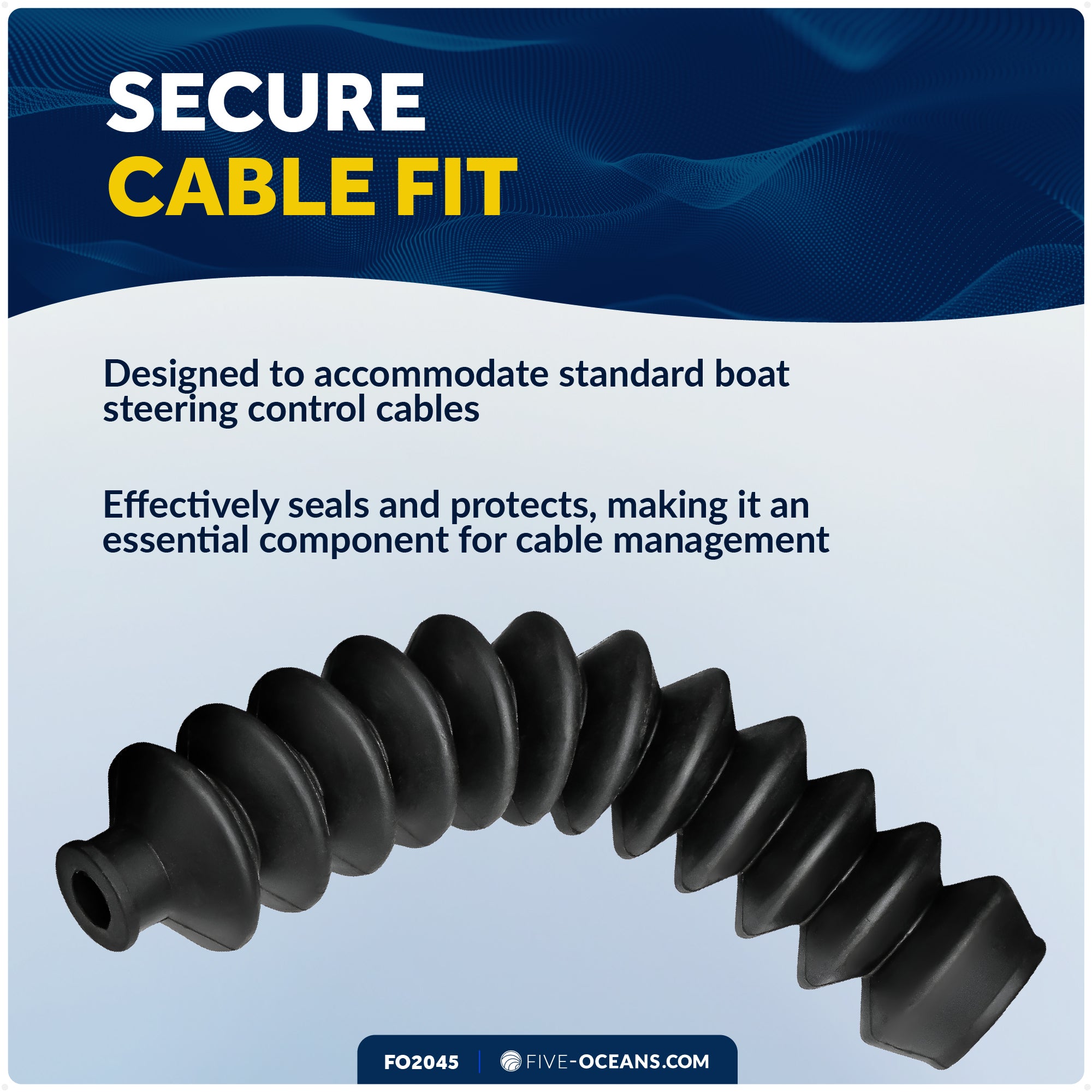 Steering Cable Boot, 8" - FO2045 - Five Oceans