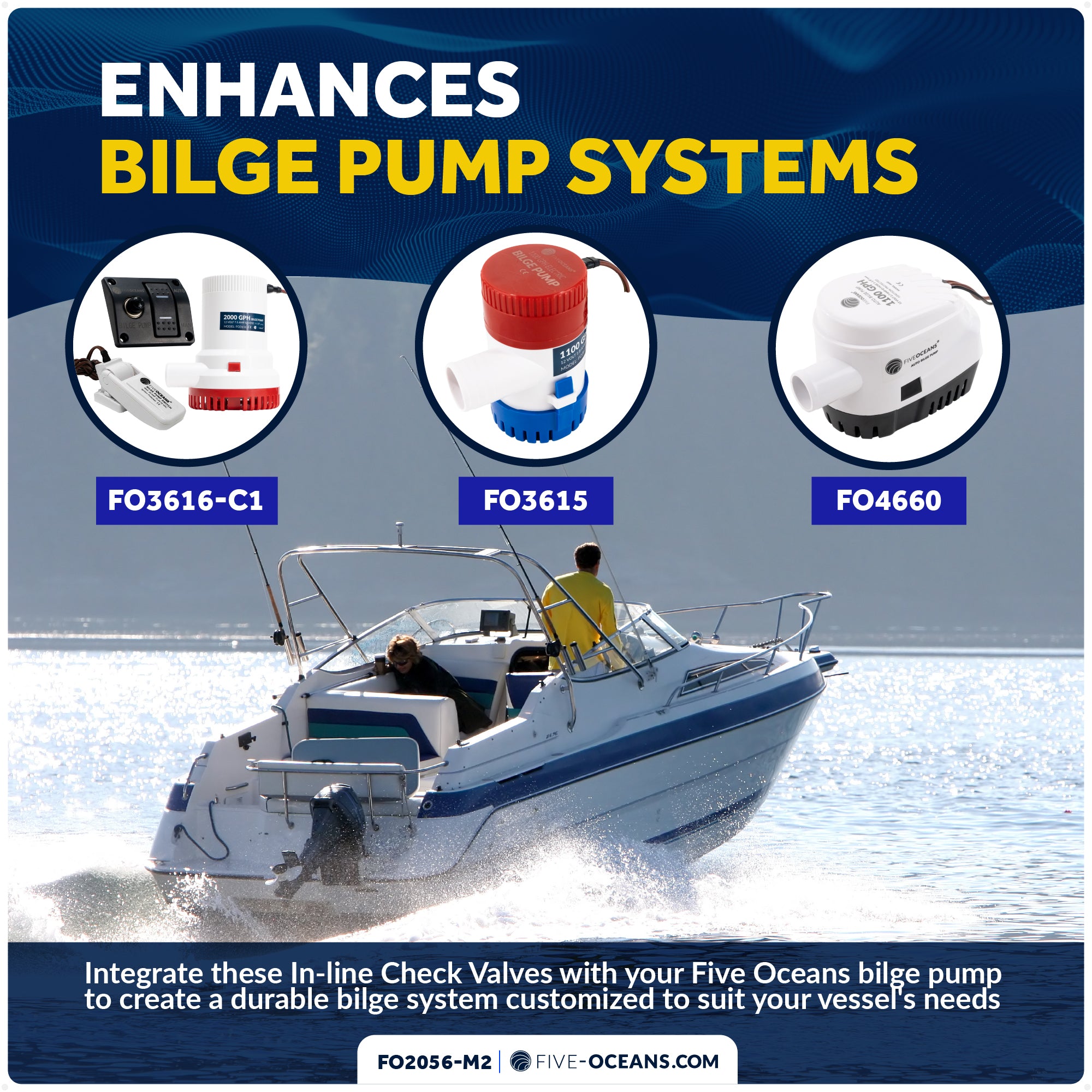 In-Line Check Valve with Stepped Connection 1"-1-1/4"-1-1/2", One-Way Flow, 2-Pack - FO2056-M2 - Five Oceans