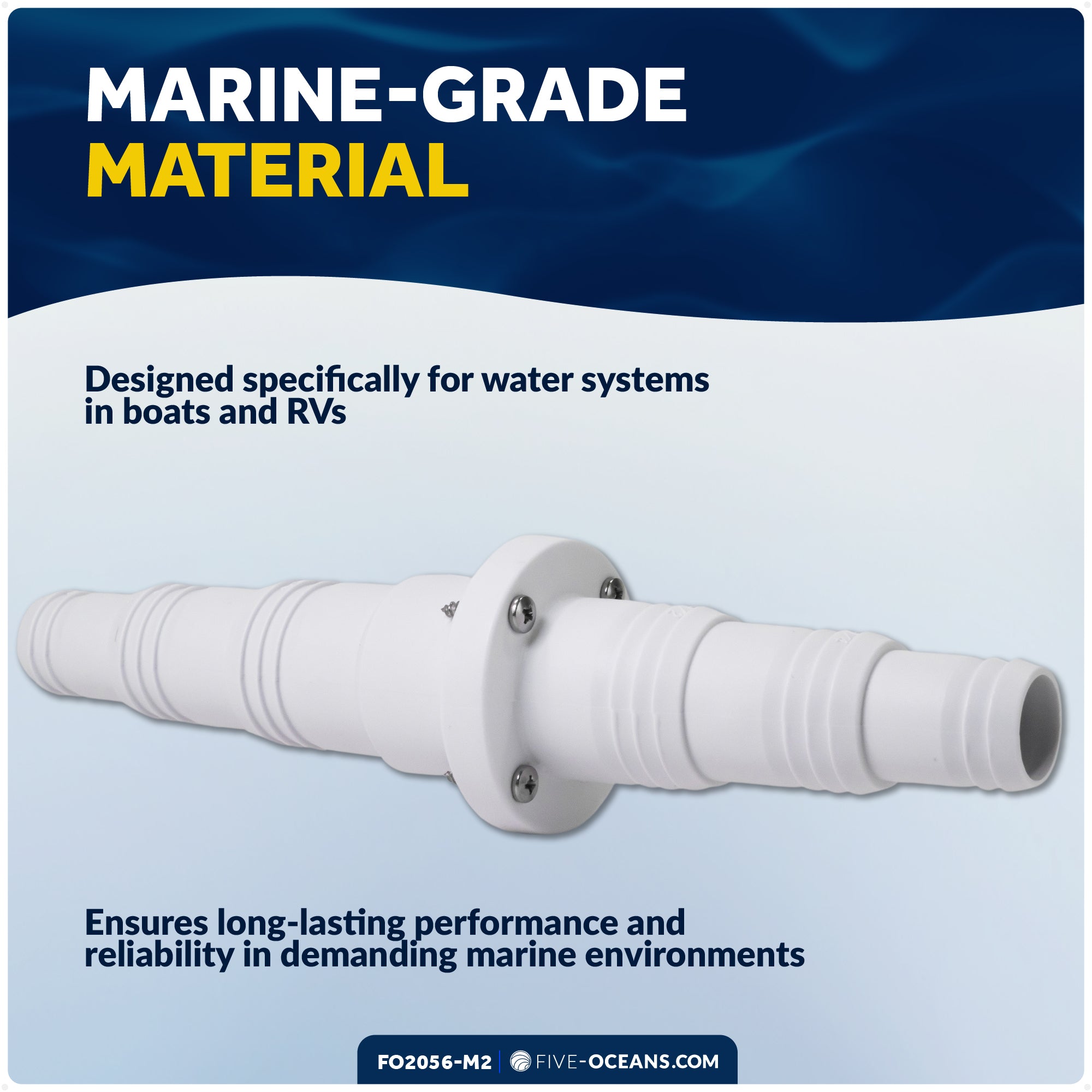 In-Line Check Valve with Stepped Connection 1"-1-1/4"-1-1/2", One-Way Flow, 2-Pack - FO2056-M2 - Five Oceans
