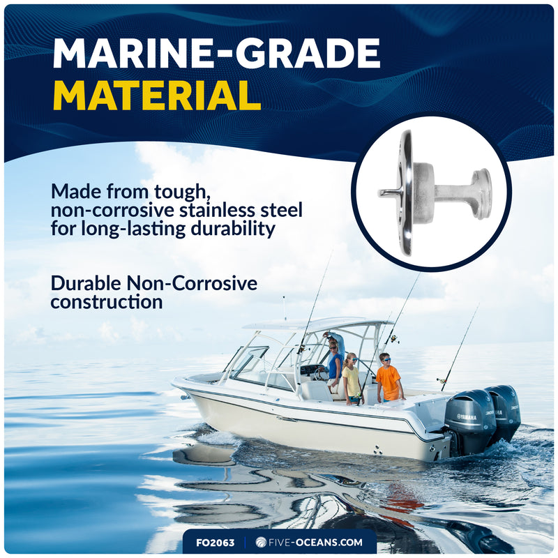 Garboard Drain Plug For 1-1/4" Transom Hole, Stainless Steel - FO2063 - Five Oceans