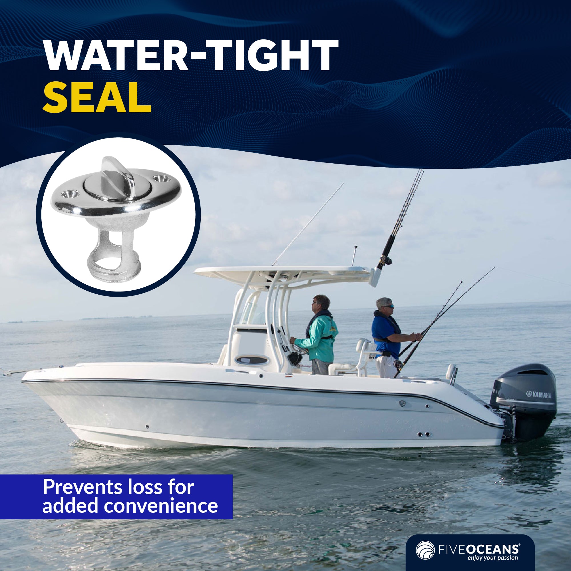 Garboard Boat Drain Plug For 1-1/4" Transom Hole, Stainless Steel - FO2063 - Five Oceans