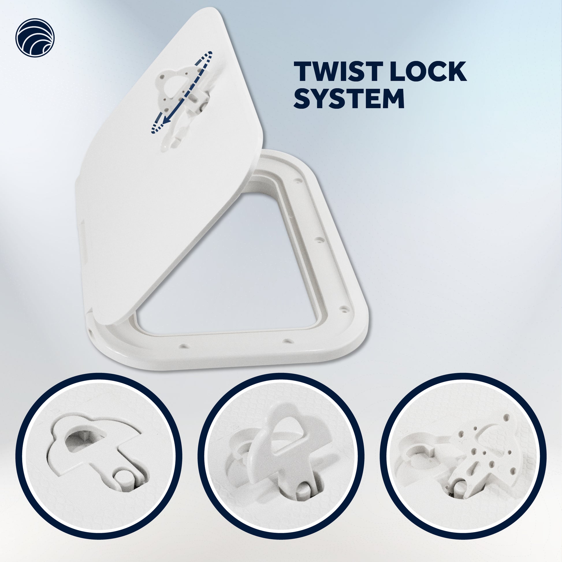Boat Access Hatch, 10-7/8" x 14-3/4" Locking Slam Latch System, Off-White, 2-Pack - FO2078-M2 - Five Oceans