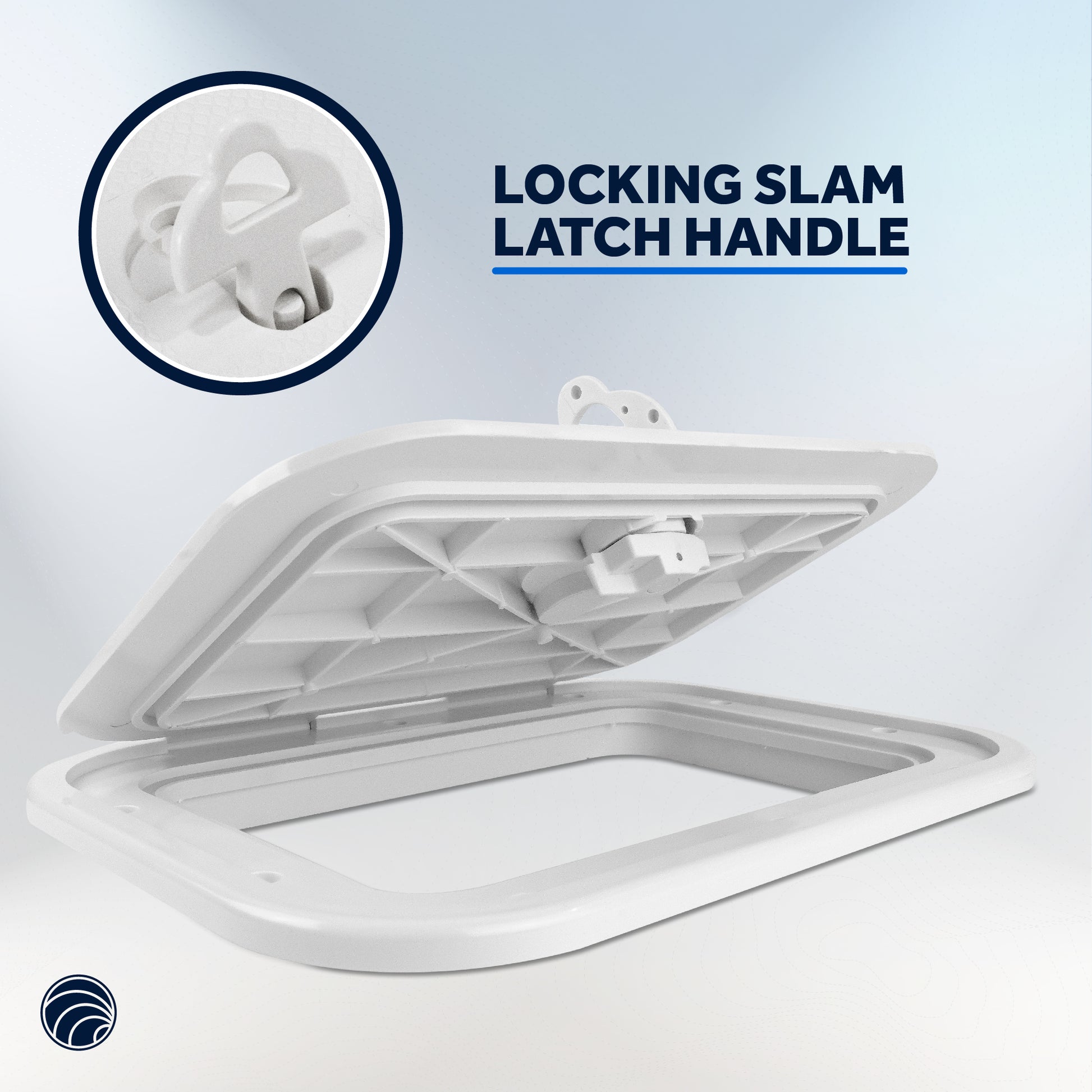 Boat Access Hatch, 10-7/8" x 14-3/4" Locking Slam Latch System, Off-White - FO2078 - Five Oceans