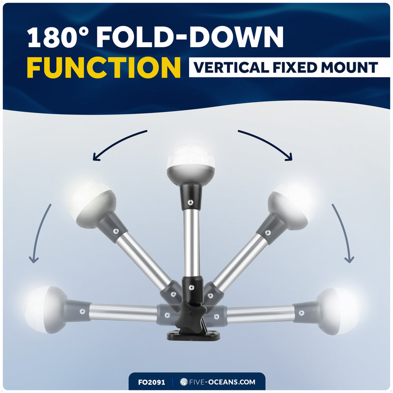 9" Anchor Navigation Light, Fold-Down, 12V DC - 2NM