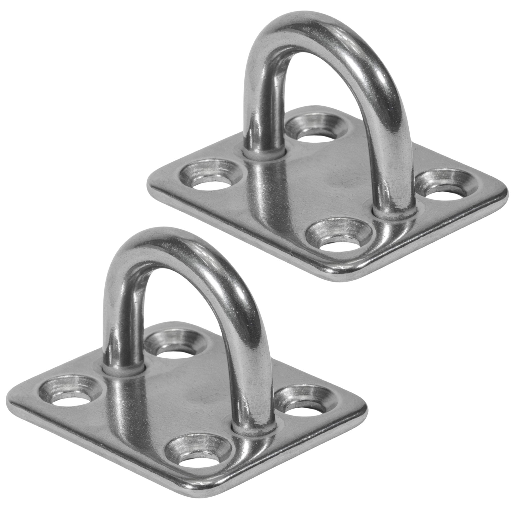 Heavy Duty 3/16" Stainless Steel Square Pad Eye, 2-Pack - FO2099-M2 - Five Oceans