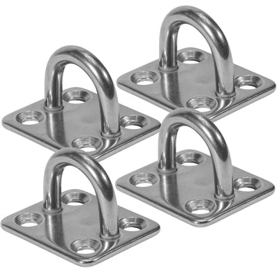 1/4" Square Pad Eye, AISI316 Stainless Steel, 4-Pack - FO2100-M4 - Five Oceans