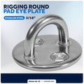 3/16" Round Pad Eye, AISI316 Stainless Steel, 4-Pack - FO2101-M4 - Five Oceans
