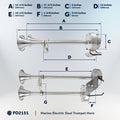 Electric Dual Trumpet Horn, 12V, Stainless Steel - FO2151 - Five Oceans