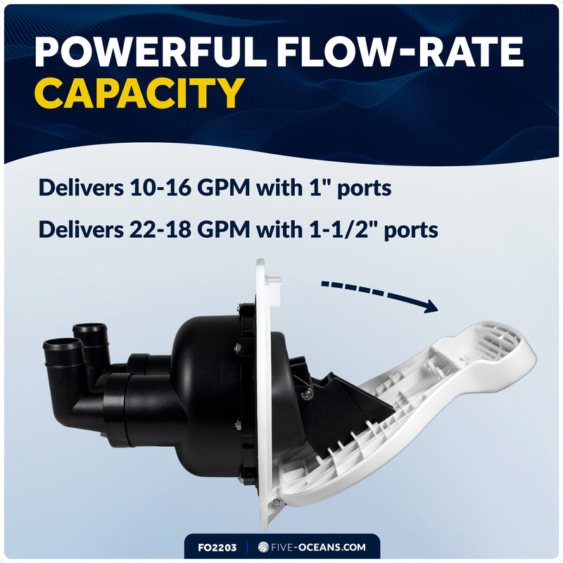 Manual Bilge/Waste Pump - Flush Mount, White - FO2203 - Five Oceans