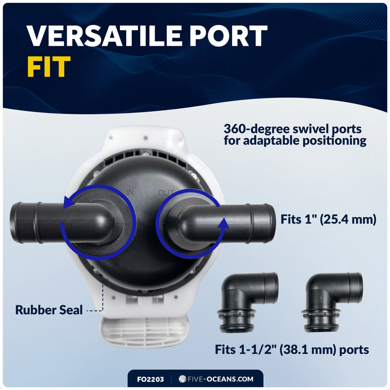 Manual Bilge/Waste Pump - Flush Mount, White - FO2203 - Five Oceans