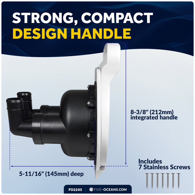 Manual Bilge/Waste Pump - Flush Mount, White - FO2203 - Five Oceans