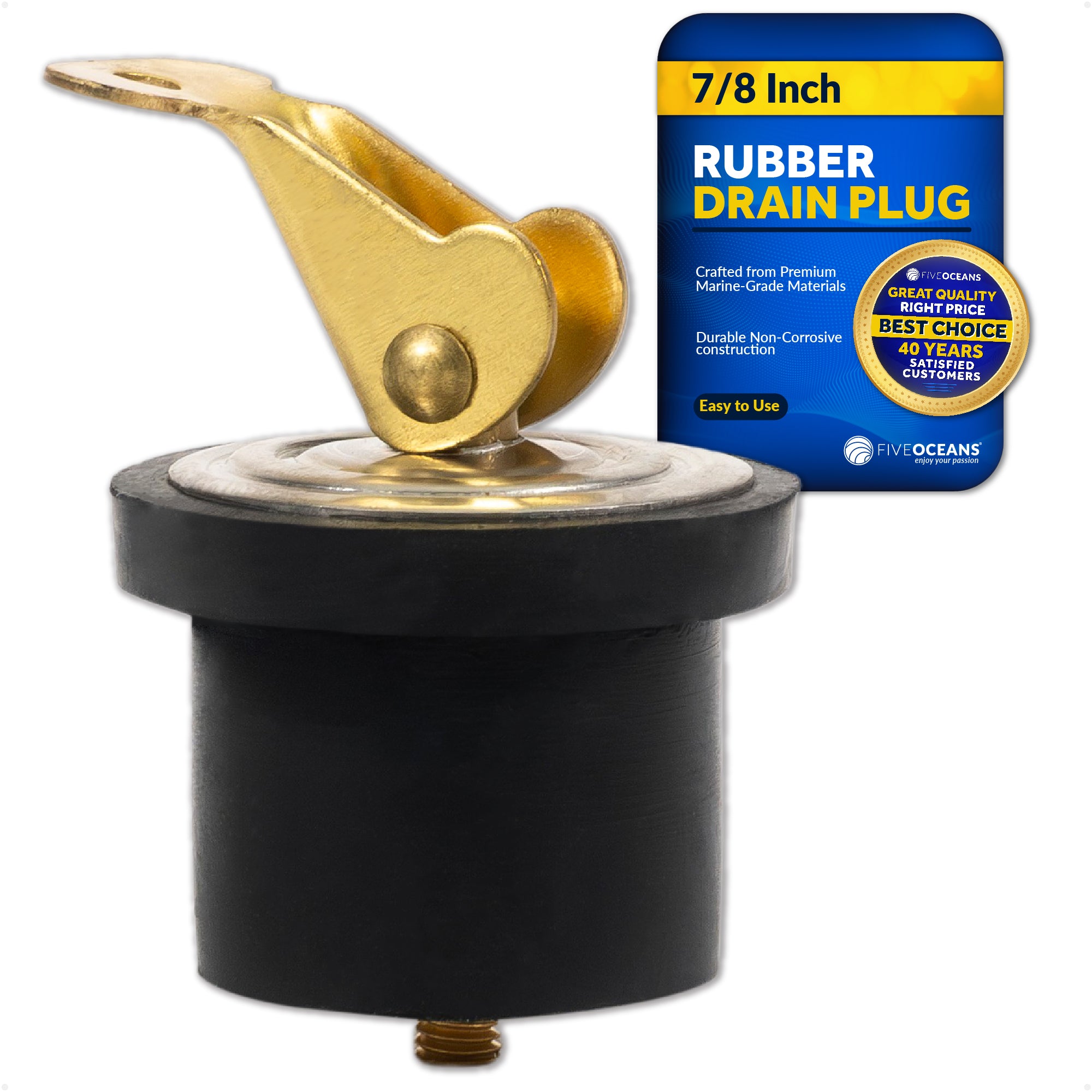 Livewell Bailer Drain Plug for 7/8" Diameter Drains - FO2209 - Five Oceans