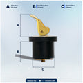 Livewell Bailer Drain Plug for 3/4" Diameter Drains, Rubber/Brass, 2-Pack - FO2210-M2 - Five Oceans