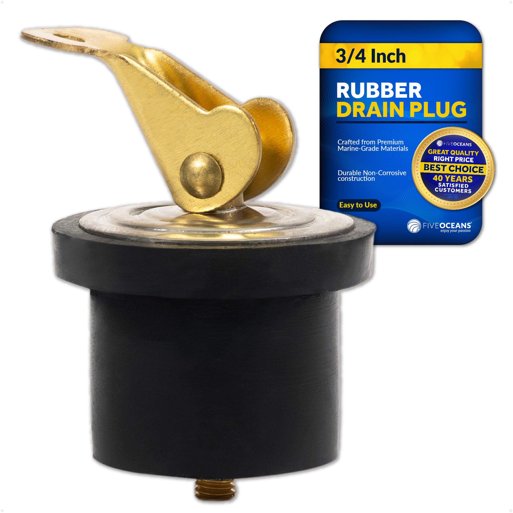 Livewell Bailer Drain Boat Plug for 3/4" Diameter Drains - FO2210 - Five Oceans