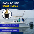 Livewell Bailer Drain Plug for 3/4" Diameter Drains, Rubber/Brass - FO2210 - Five Oceans