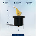 Livewell Bailer Drain Plug for 3/4" Diameter Drains, Rubber/Brass - FO2210 - Five Oceans