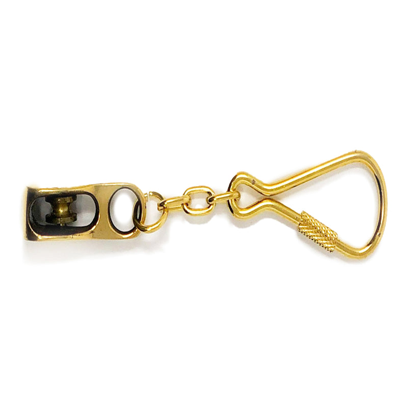 Nautical Ship Rope Pulley Keychain, Solid Brass - FO2216 - Five Oceans
