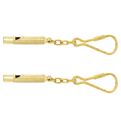 Nautical Whistle Keychain, Solid Brass, 2-Pack - FO2219-M2 - Five Oceans