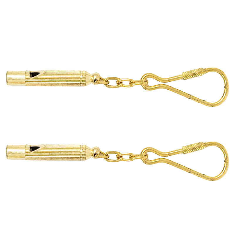 Nautical Whistle Keychain, Solid Brass, 2-Pack - FO2219-M2 - Five Oceans