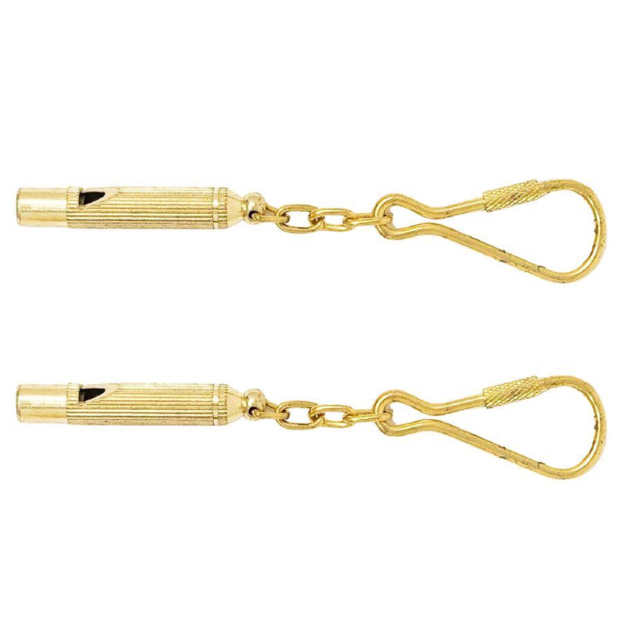 Nautical Whistle Keychain, Solid Brass, 2-Pack - FO2219-M2 - Five Oceans
