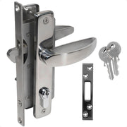 Sliding Door Mortise Latch Lock Set with 3 Keys, Stainless Steel - FO2240