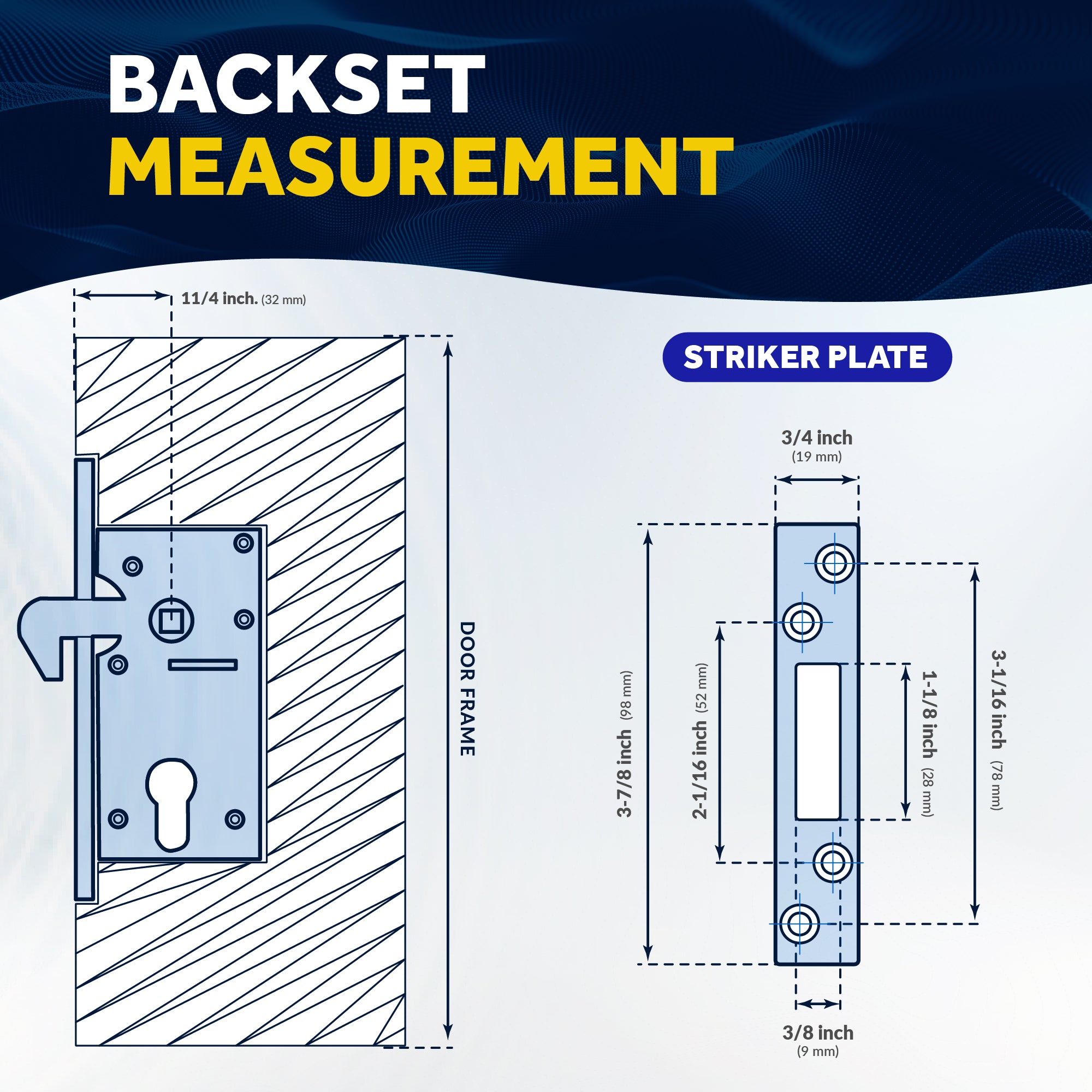 Sliding Door Mortise Latch Set, Stainless Steel, 3 Keys - FO2240 - Five Oceans