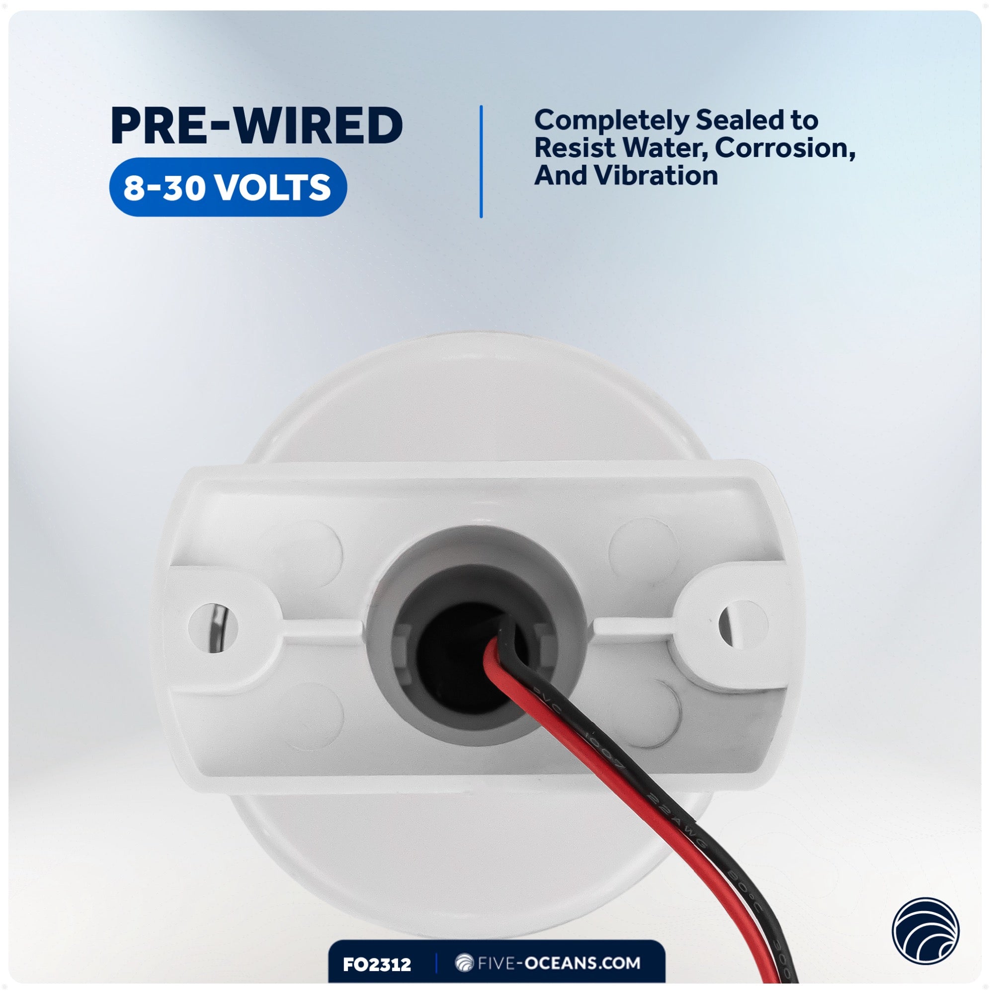 3-1/4" LED Anchor Navigation Light, Fixed Mount, 12V DC - 2NM - FO2312 - Five Oceans