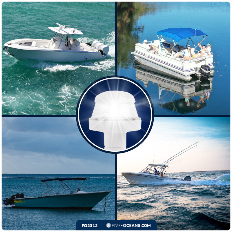 3-1/4" LED Anchor Navigation Light, Fixed Mount, 12V DC - 2NM