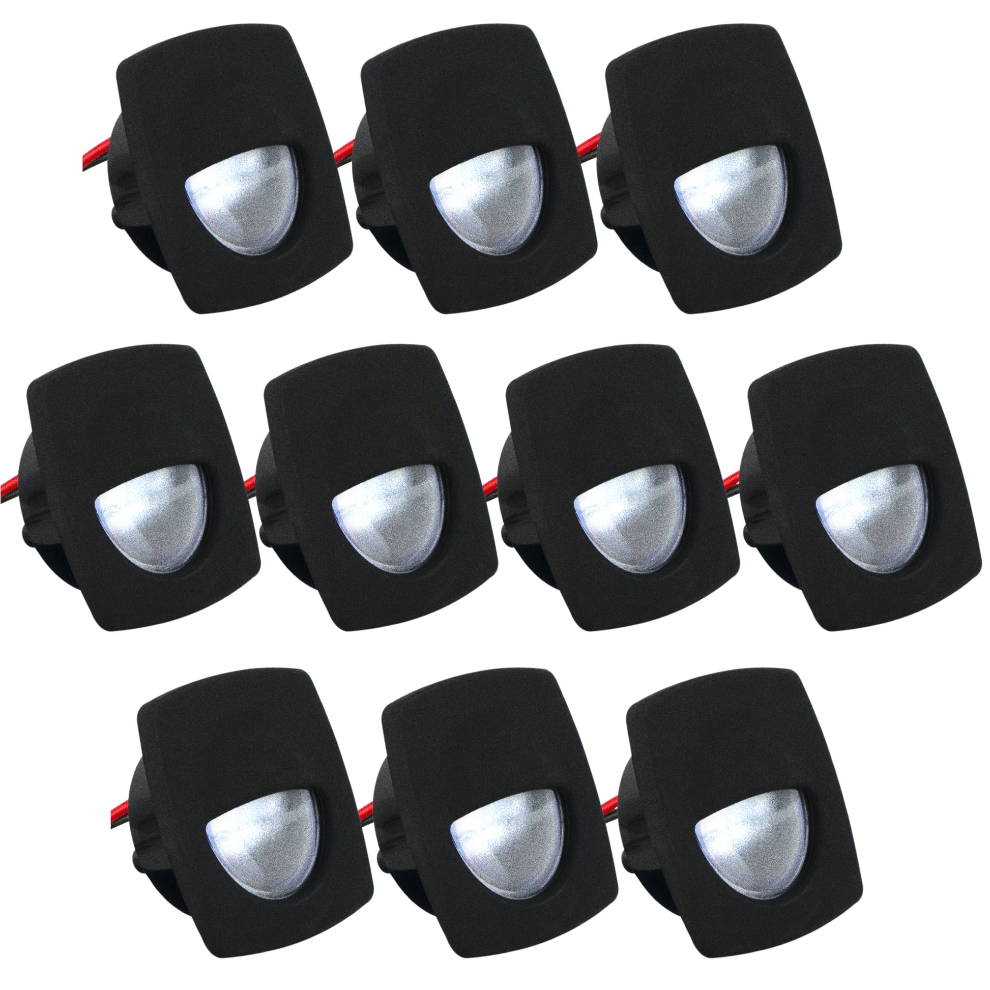 2-1/4" Square Courtesy Companion Light, Black Housing, Cool White LED, 10-Pack - FO2313-M10 - Five Oceans