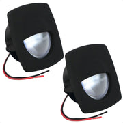 2-1/4" Square LED Recessed Courtesy / Companionway Light, Black Housing, Cool White, 12V, 2-Pack - FO2313-M2