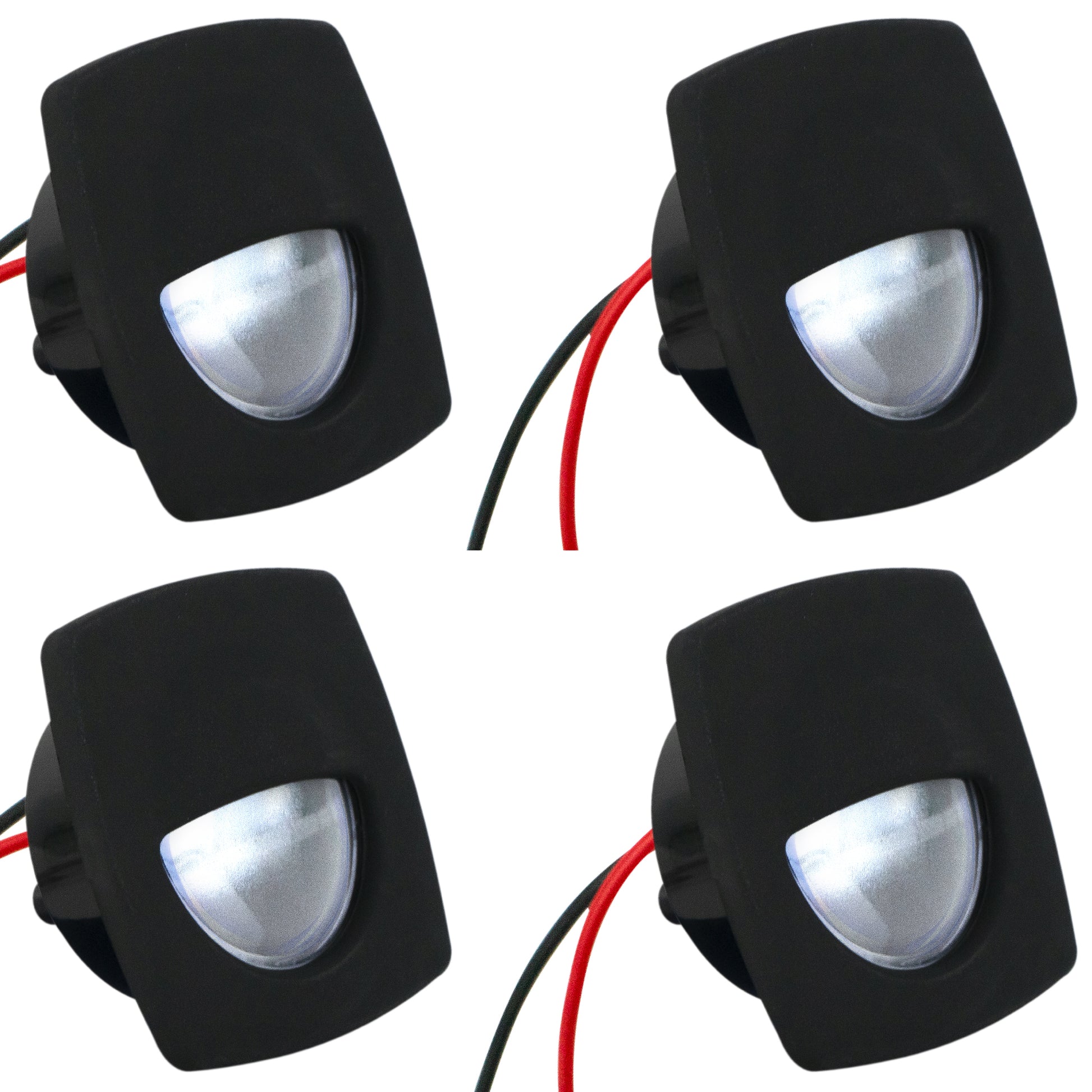 2-1/4" Square Courtesy Companion Light, Black Housing, Cool White LED, 4-Pack - FO2313-M4 - Five Oceans