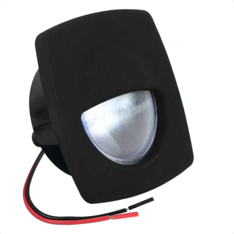 2-1/4" Square LED Recessed Courtesy / Companionway Light, Black Housing, Cool White, 12V - FO2313 - Five Oceans