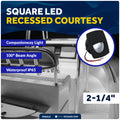 2-1/4" Square LED Recessed Courtesy / Companionway Light, Black Housing, Cool White, 12V - FO2313 - Five Oceans