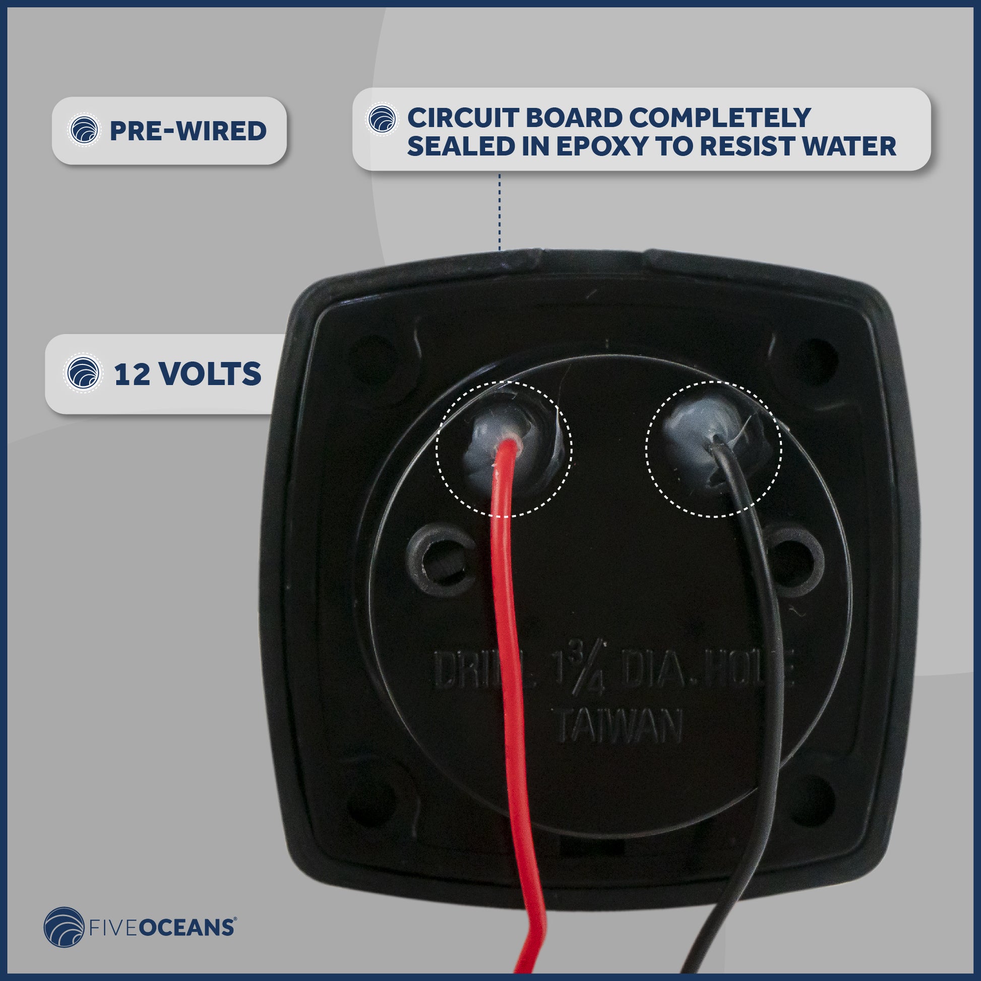 2-1/4" Square Courtesy Companion Light, Black Housing, Cool White LED - FO2313 - Five Oceans