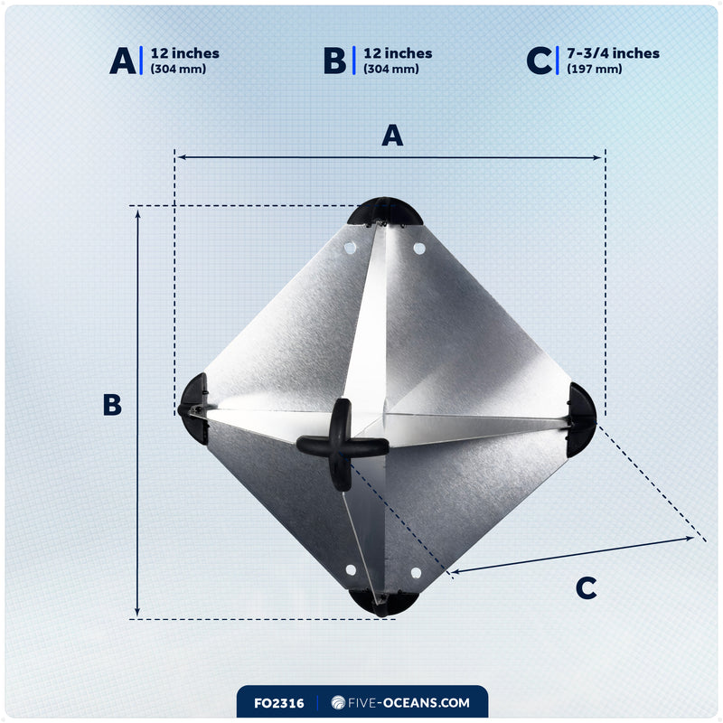 12" x 12" Aluminum Radar Reflector - FO2316 - Five Oceans