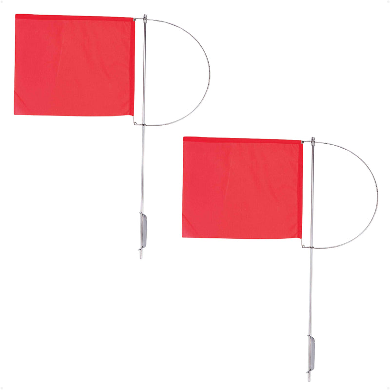 5-1/2" x 4-1/8" Wind Indicator Flag, Red Fabric & Stainless Steel, 2-Pack - FO2318-M2 - Five Oceans