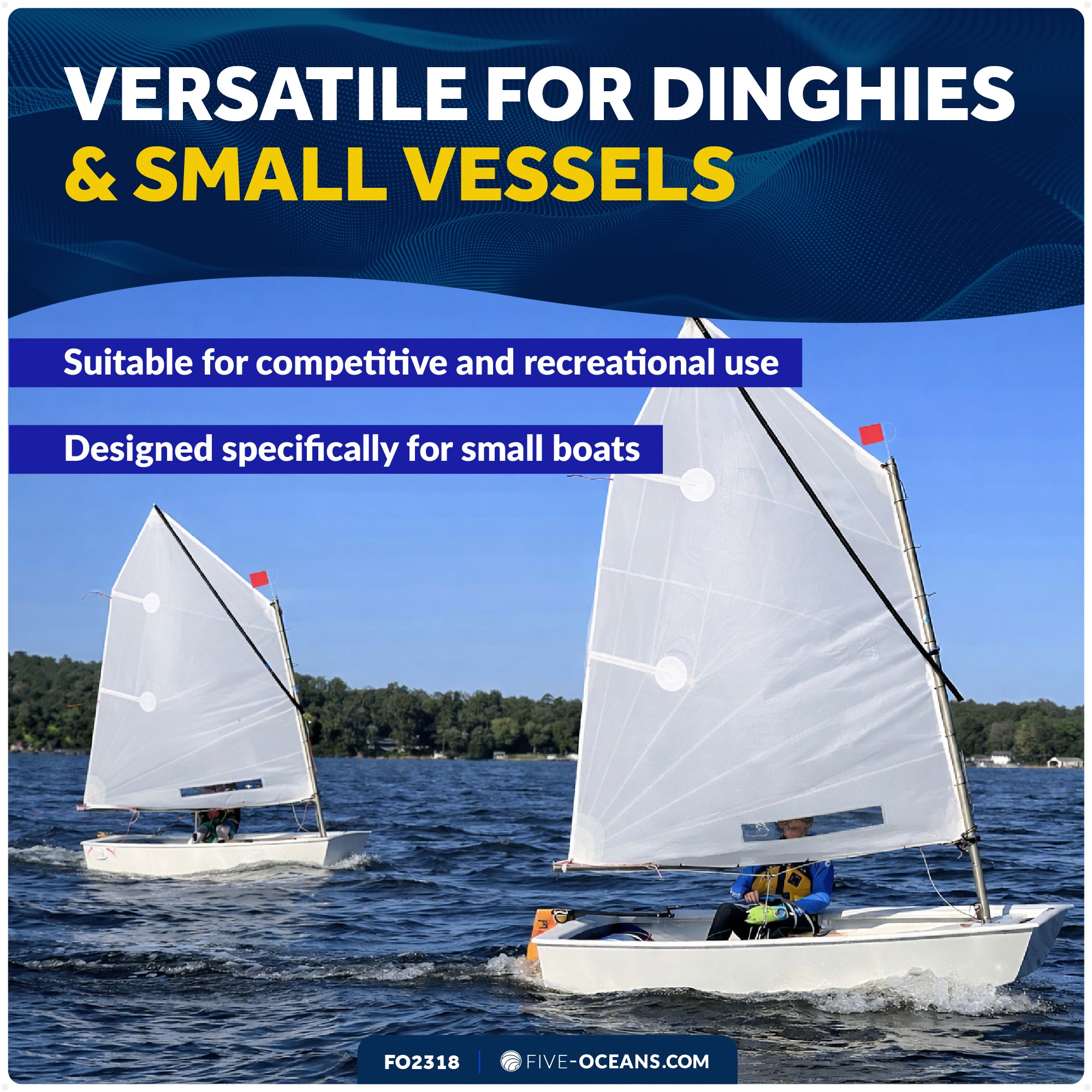 5-1/2" x 4-1/8" Wind Indicator Flag, Red Fabric & Stainless Steel - FO2318 - Five Oceans