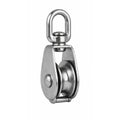1/4" Rope x 1" Sheave Swivel Eye Block, Stainless Steel - FO2319 - Five Oceans