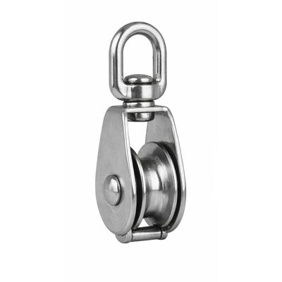 1/4" Rope x 1" Sheave Swivel Eye Block, Stainless Steel - FO2319 - Five Oceans