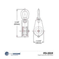 1/4" Rope x 1" Sheave Swivel Eye Block, Stainless Steel - FO2319 - Five Oceans
