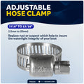 Adjustable Hose Clamp 7/16" - 13/16" (11-20mm), Stainless Steel, 50-Pack - FO2324-M50 - Five Oceans