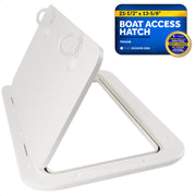 Boat Access Hatch, 23-1/2" x 13-5/8" Locking Slam Latch System, Off-White - FO2348 - Five Oceans