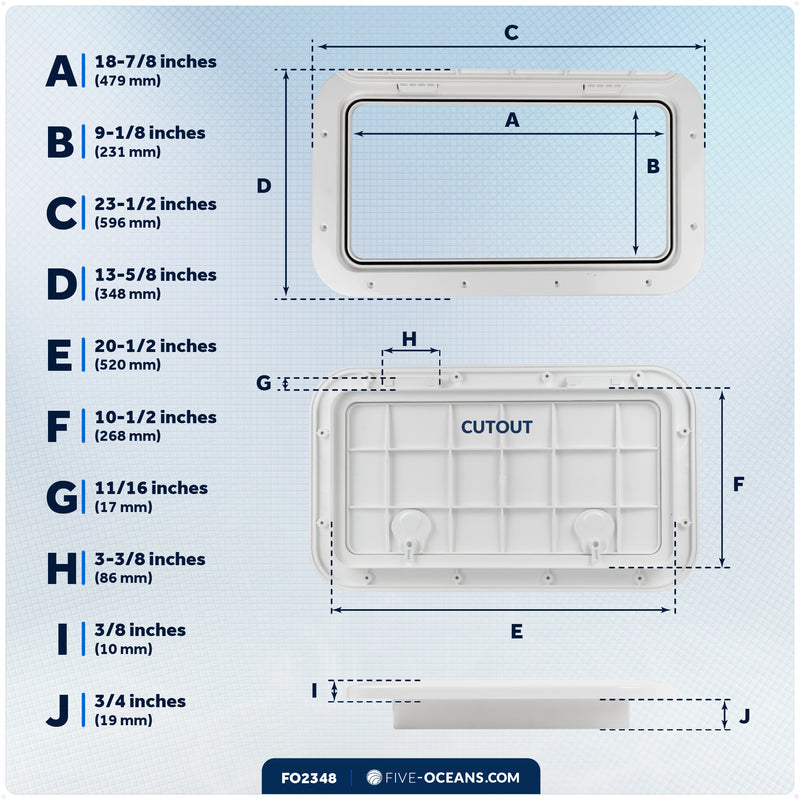 Access Hatch, 23-1/2" x 13-5/8", Off-White - FO2348 - Five Oceans