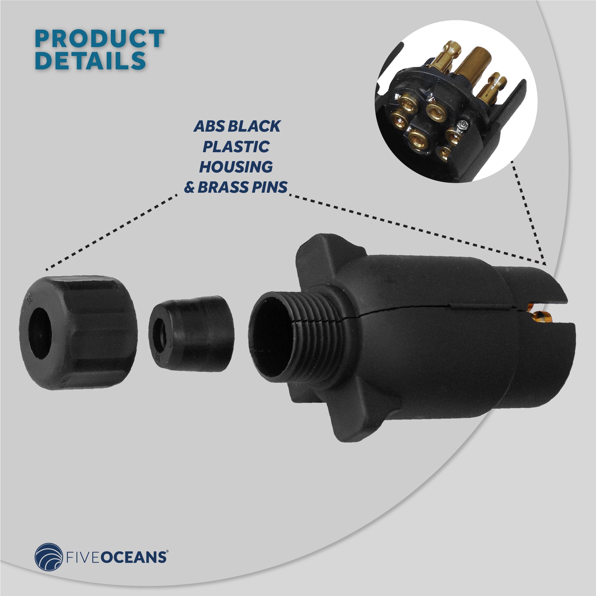 7-Way Trailer Plug - FO2354 - Five Oceans