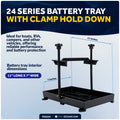 11" x 7" Group 24 Battery Tray with Hold-Down Clamp, Black - FO2359 - Five Oceans