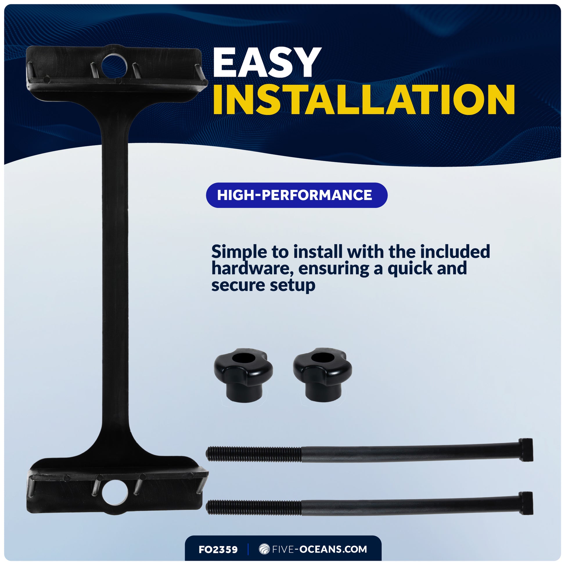 11" x 7" Group 24 Battery Tray with Hold-Down Clamp, Black - FO2359 - Five Oceans