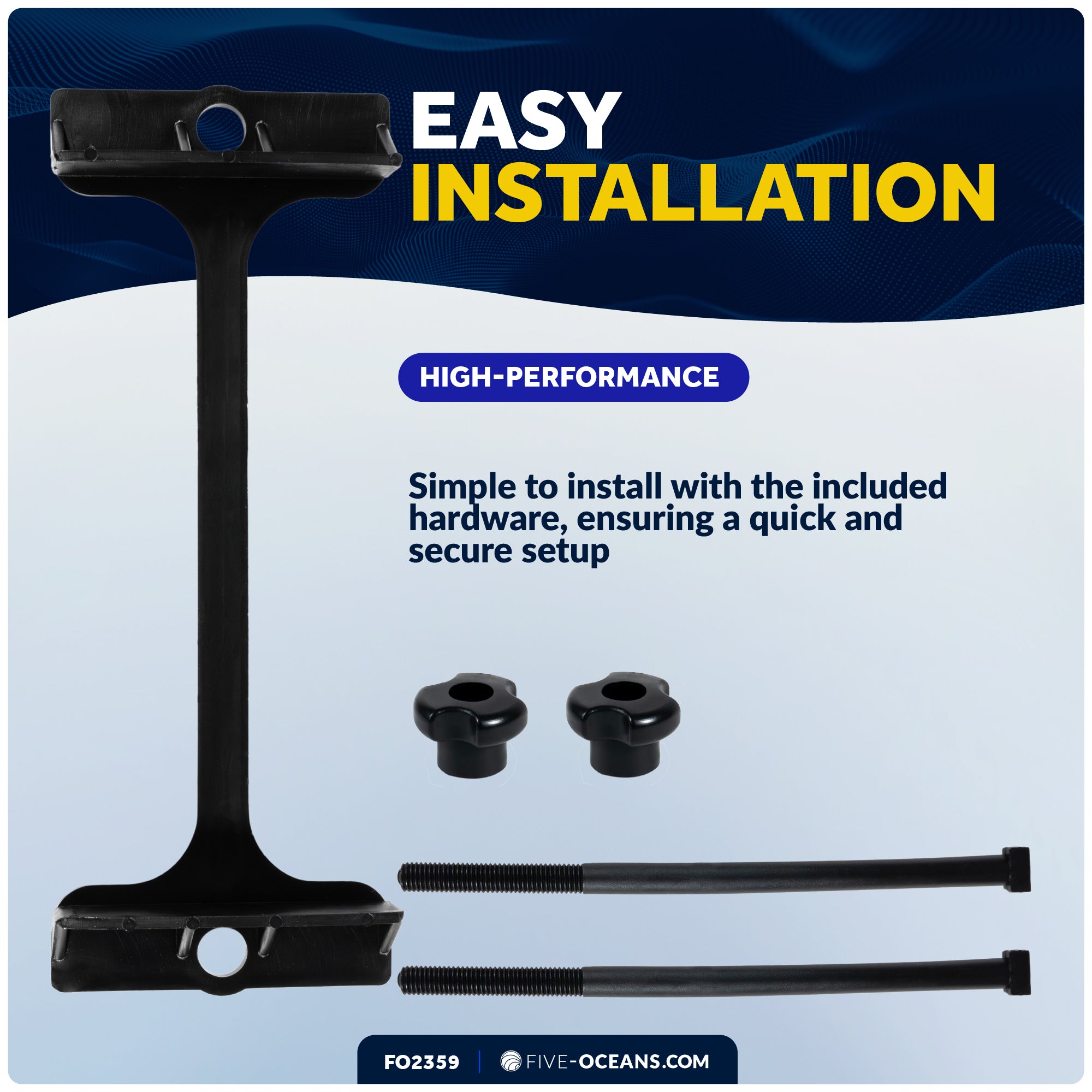 11" x 7" Group 24 Battery Tray with Hold-Down Clamp, Black - FO2359 - Five Oceans