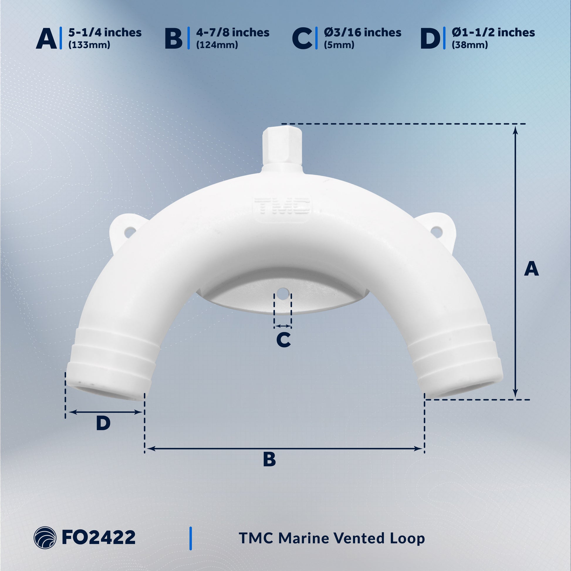 TMC Vented Loop for Boats and RVs, 1-1/2" Hose - FO2422 - Five Oceans